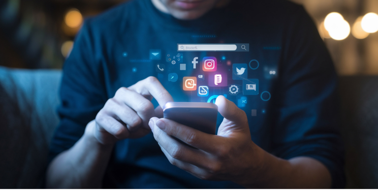 funcionario usando o celular corporativo para aplicativos que não são do trabalho